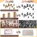 191 PCS Threaded Inserts for Wood, 1/4"-20, 5/16"-18, 3/8"-16 Threaded Wood Inserts Furniture Screw Assortment, Wood Threaded Inserts with Hex Wrench