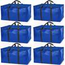 ClearSpace Heavy Duty Moving Bags or Storage Bag – Large Moving Boxes with Backpack Straps, Zippers & Handles – Perfect for Moving, College Dorm, Traveling, Camping, Christmas Decorations, 6 Pack