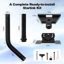 Starlink Gen 3 Wall Mount Standard Kit, Adjustable Metal Standard Kits for Starlink V3 Dish, Wall and Roof with Complete Installation Hardware