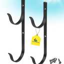 3 x Gray Bunny Pool Pole Hanger, 2 Piece Black Premium Aluminum Swimming Pool Accessories Hook Set, for Telescopic Poles, Skimmers, Leaf Rakes, Nets, Brushes, Vacuum Hose, Garden Tools