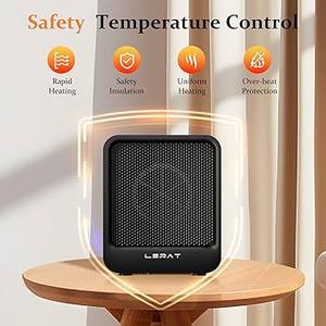 Small Electric Space Heater, Portable Energy Efficient Space Heaters for Home Bedroom Office Indoor Use,Overheating Protection