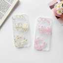 NITITOP Compatible with iPhone 14 Pro Case Clear Cute Cherry Blossom Floral Flowers Pattern for Girls Women Soft TPU Transparent Shockproof Protective Phone Cover - White