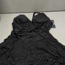 Blooming Jelly Women One Piece Swimsuit Tummy Control Slimming Bathing Suits V Neck Mesh Tie Back Swim Dress (Medium, Black)