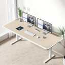 YSAGi Leather Desk Protector, Office Mat, Large Mouse Mat, Non-Slip PU Leather Blotter, Laptop Desk Mat, Waterproof Writing Pad for Office and Home(Eeggshell, 63" x 24")