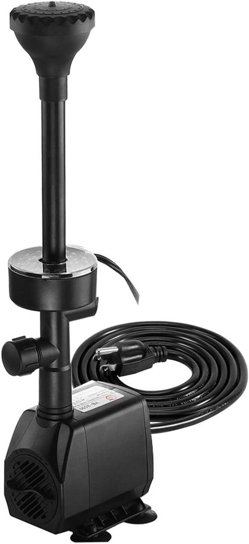 730GPH Submersible Pump Fountain with RGB Color Changing Ring Water Patterns Decoration Garden Pond Landscape 2800L/H, 110V/55W