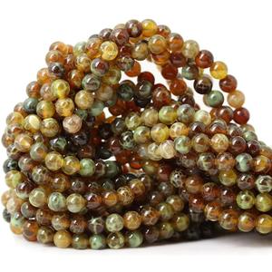 CHEAVIAN 45PCS 8mm Natural Black Silver Leaf Jasper Gemstone Round Loose Beads for Jewelry Making 1 Strand 15"