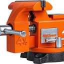 AV Steel 4-1/2" Bench Vise with 240 Flexible Swivel Locking Base and Anvil, High-Strength Multi-Purpose Workbench Vise Heavy-Duty, Cast Iron Workbench for Woodworking, Drilling, Pipe Cutting