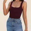 Womens Tank Tops Dressy Summer Sleeveless Shirts Sexy Square Neck Double Lined Fitted Tops T Shirts Blouses