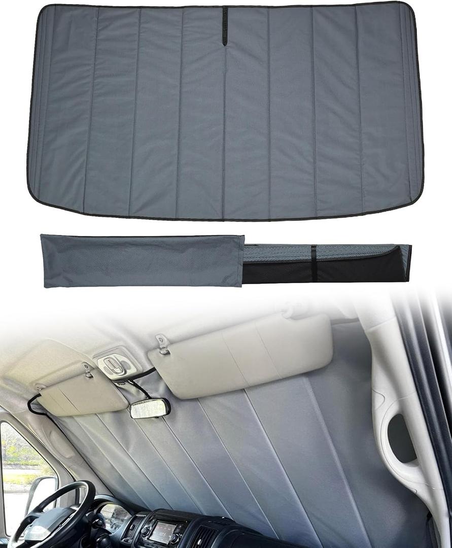 Insulated Blackout Van Windshield Covers Fit for RAM Promaster 1500 2500 3500 2014-2025 Van Window Shade, Gray