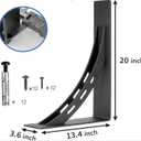 20 inch Heavy Duty Shelf Brackets , Max Load 1100 Lbs ,Premium Alloy Metal Mantel Brackets (Set of 2) Fireplace Mantel Brackets - Countertop Support Brackets (20 x 13.5 inch