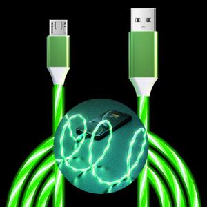 LED Micro USB Cable,6.6FT 3A Light Up Android Charger, Fast Charging Cable with Data Sync, Micro USB Cord for Android Samsung Galaxy S7 S6 S5, Note 5 and Other Android Phone Cable(Green)
