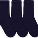 Jefferies Socks Boys' School Uniform Ribbed Crew Dress Socks 3 Pack, Large, Navy