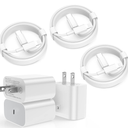 iPhone Fast Charger 6 Pack 3 pcs Apple Type C Wall Charger Block with 3 pcs 6FT Long USB C to Lightning Cable Fast Charging Cord for iPhone 14 13 12 11 Pro Max/SE 2022/ipad