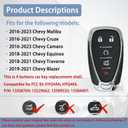 Key Fob Cover Replacement Fits for 2016-2023 Chevy Malibu Camaro/ 2016-2021 Cruze/ 2018-2021 Equinox Traverse/ 2019-2021 Blazer Keyless Entry Key Fob Case Shell HYQ4AA HYQ4EA