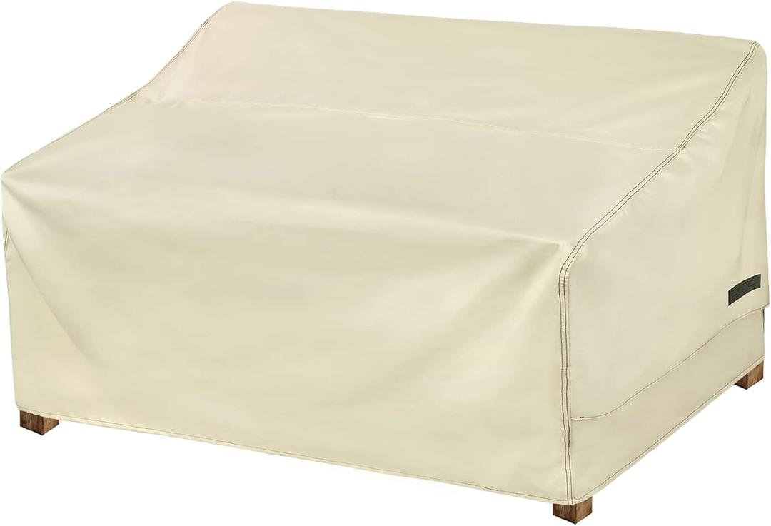 NettyPro Outdoor Loveseat Sofa Cover Waterproof 3-Seater Patio Furniture Bench Sofa Cover, 58"W x 37"D x 35"H, Beige