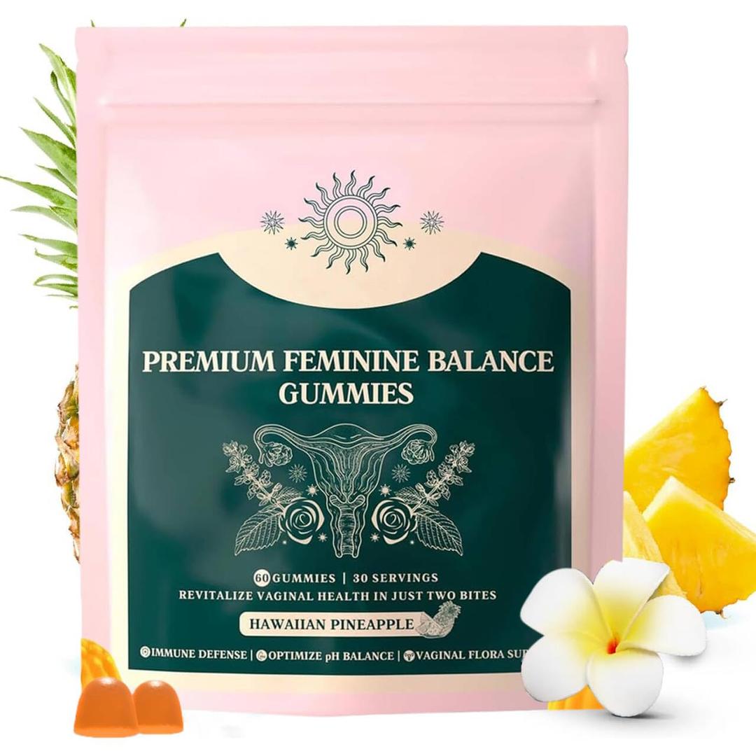 Vital Source Feminine Gummies for Women's Sealed and Easy to Store Q Hawaiian Pineapple(60 Count)