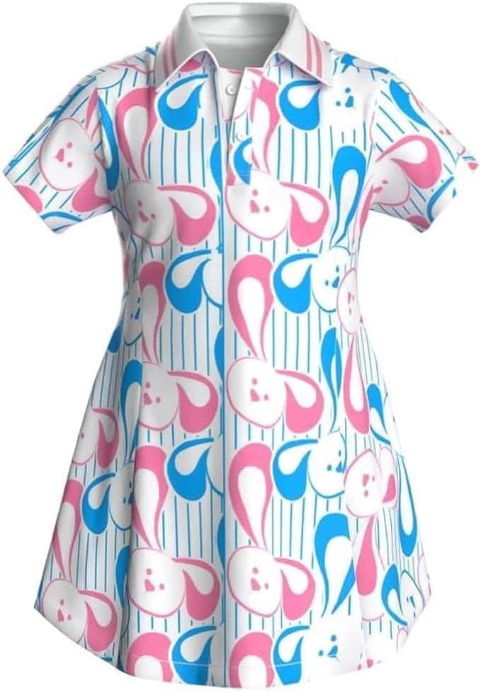 Girls' Active Sport Dress Short Sleeve Performance Golf and Tennis Dress Summer Casual Athletic Outfit for Kids, (US Age 9, 9 - 10 Y)