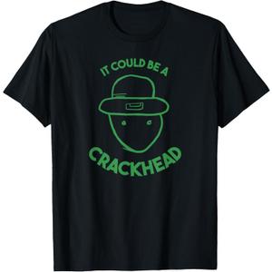 Amateur Leprechaun Sketch - Could Be A Crackhead Paddy's Day T-Shirt (Black,XL)