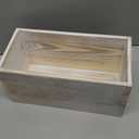 Rustic White Washed Wood Mail Box Storage Holder File Organizer Tabletop Wooden Basket Letter Script Design Envelope Folder Decorative Container Desk Home Office Entryway Bedroom Living Room