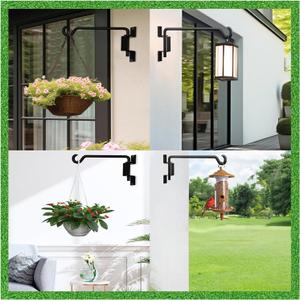Plant Hanger,Swivel Plant Hanger,Hanging Plant Hooks,Plant Hangers Outdoor,Plant Hanger Indoor,Plant Hanger Bracket,Plant Hooks,Plant Wall Hanger,Rotatable Design,12 Inch 4 Pack, Black