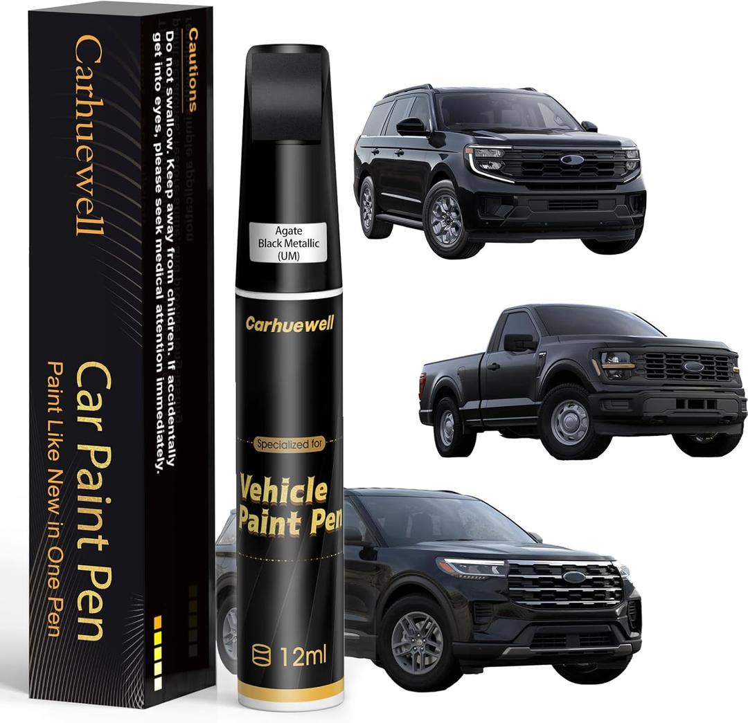 Agate Black Metallic(UM) Touch Up Paint for Ford, Car Paint Pen Scratch Repair Two-In-One Touch Up Paint, Exact Color Match for Ford Automotive Scratch Remover for Deep Scratches