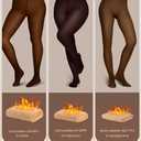Vertvie Fleece Lined Tights for Women Thermal Pantyhose Fake Translucent Winter Warm Tights High Waisted Thick Leggings (Brown, L)