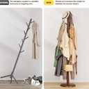 Taitiy Solid Wood Coat Rack Freestanding Coat Tree with 10 Hooks for Bedroom, Livingroom, Entryway, Sturdy Coat Hanger Stand for Hats, Coats, Scarves, Handbags, Purses