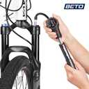 Beto Bike Tire/Shock Pump MTB, 300psi High Pressure for Rear Shock & Suspension Fork, Mountain Bike/Motorcycle, Schrader & Presta Valve Adapter, with Dial-Gauge/Bleed Valve/Mounting Bracket