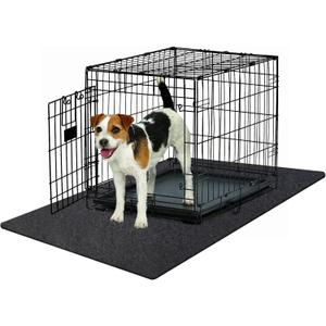 Non-Slip, Waterproof Dog Playpen Mat - Absorbent Dog Crate Mat Liner Protects Floors - Soft, Reusable, Ideal for Puppies & Seniors (Black, 29" x 48")