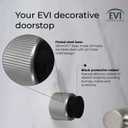 EVI Herrajes | Designer Wall Door Stop - Fluted Texture - 1.1" x 1.1" - Steel Matte Finish Black Rubber - Adhesive and Screw Fastening