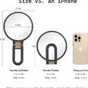 30x Magnifying Mirror, Travel Hand Mirrors with Handle - Double Side Handheld Mirror with 1X 30X Magnification & Adjustable Handle/Stand, Hand Held Foldable Travel Mirror for Makeup(Black)