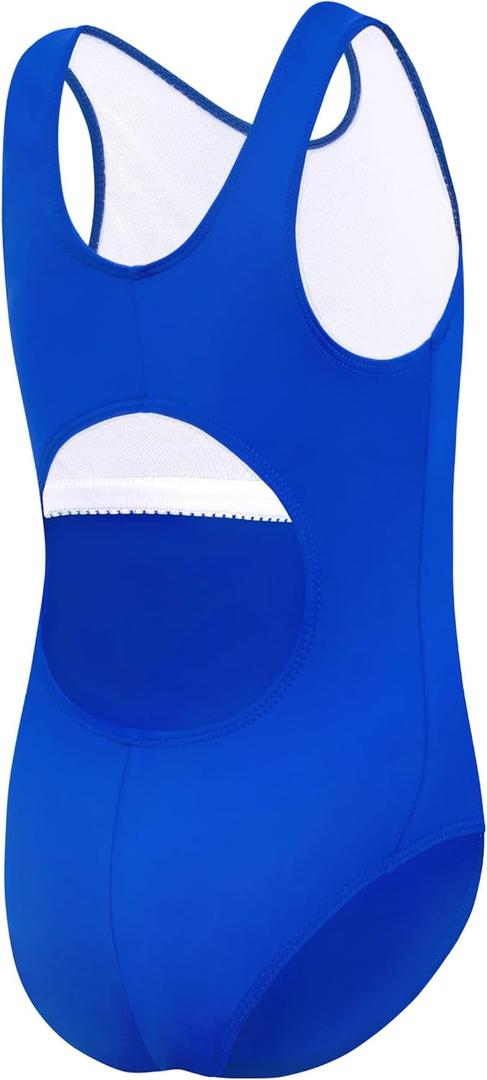 Girls Bathing Suit Size 10-12 Years Old Kids Sleeveless Back Cutout Swimsuit Summer Swimwear Royal Blue