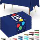 Pureegg Plastic Table Cloth Disposable 10 Pack, 52 x 70 Inch Table Cloths, Patriotic Decorations, Thanksgiving, Veterans Day Tablecloths, Rectangle, Plastic Cover, Waterproof & Sturdy, Navy Blue