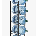 Eocnrhe 2In1 5 Gallon Water Jug Holder, 5 Tier Water Jug Stand Holder with 1 Dispenser Valves, 5 Gal Water Bottle Storage Rack Organizer for Kitchen, Office, Garage