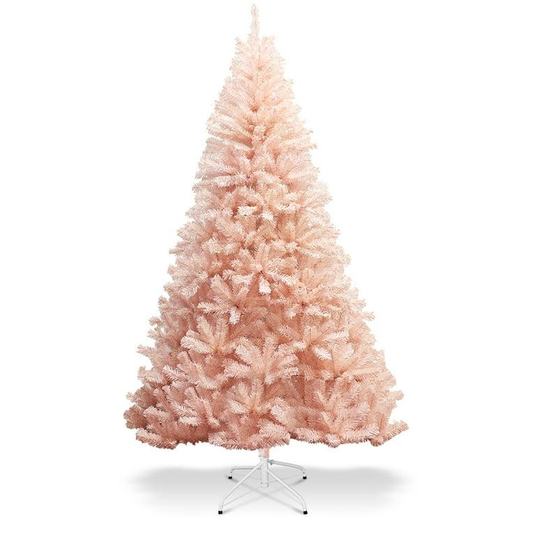 6ft Pink Christmas Tree Hinged Full Fir Tree Metal Metal Season,Pink