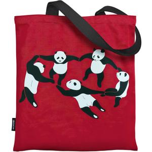 Women's Aesthetic Canvas Tote Bag Cute Panda Pattern Casual Shopping Beach Travel Reusable Cotton Shoulder Bag