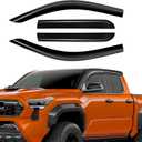 Rain Guards Compatible with Toyota Tacoma 2024-2026, Tape-on Durable Side Windows Wind Deflectors, out Channel 2024 2025 2026 Tacoma Rain Guard Black 4 PCS