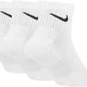 Nike Unisex Adult Everyday Cushioned Training Ankle Socks (3-Pack) | Mens and Womens (White)