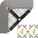 Ultrashang Sheet Straps Clip Triangle: 2-Set Elastic Fitted Bedding Sheet Fasteners Holder Suspenders for Bed Band Crib Mattress Pad Corner Gripper Bedsheet Keeper