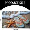Flip Flops and Starfish Indoor Door Mat for Entryway, 17x29.5 Inch, Striped Flip Flops Floor Doormat for Home Decor, Non-Slip Rug Mat for Living Room, Kitchen, Bedroom, Gifts for Beach Lovers