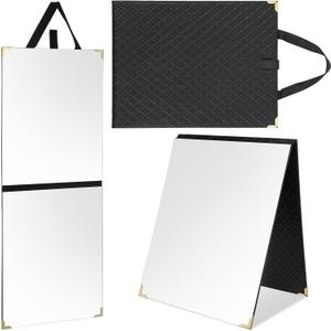 1PC Hanging Mirror with Handle, Makeup Mirror Frameless Travel Hanging Mirrors Foldable Portable Mirrors for Dancers Artists Home Aestheticians Travel Dance Competition Home Fitness Gift