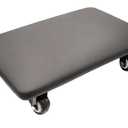 Roller Seat 360 Degree Rotating Low Stool with Wheel Chair PU Leather Universal Swivel Wheels Stool for Home Office Fitness and Garage (Rectangle Black)