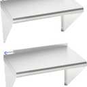Stainless Steel Shelf 2 Pack 18"x24", Wall Mounted Metal Shelves
