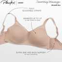 Playtex Women's 18 Hour Minimizer Smoothing Full-Coverage Wireless T-Shirt Bra with Mesh Trim (White)