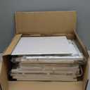 Somdot White Nightstand with Charging Station and LED Light for Bedroom, Tall 5 Drawers Dresser with Fabric Bins for Bedside Kids Dorm Room Closet Laundry Entryway, White Leather