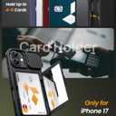 for iPhone 17 Case Wallet, Built-in Stand & Card Holder & Camera Cover, Rugged Military Grade Drop Protection Heavy Duty Hard Protective Phone Cover Case for iPhone 17 6.3" 2025, Black