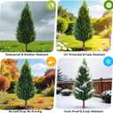 3FT Artificial Topiary Cedar Trees Outdoor, Outdoor Topiary Set of 2 Faux Cypress Plants with Ground Spike, UV Resistant Topiary Trees for Front Porch Garden Backyard Room Decor