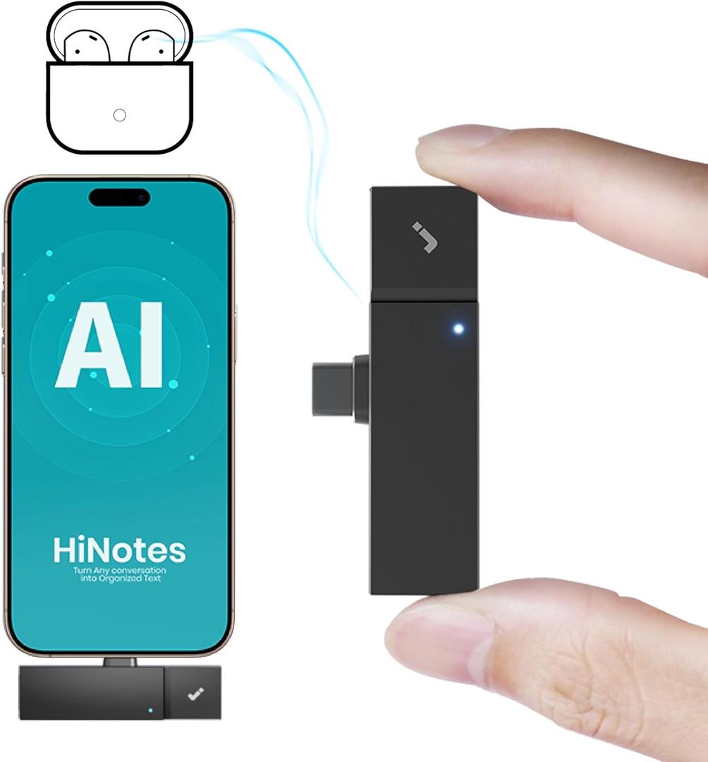 HiDock P1 mini AI Voice Recorder: Smart Voice Recorder Work with Wireless Earbuds for Meeting Lectures Calls BlueCatch Tech Digital Audio Recorder Transcription Summary HiNotes APP Control 32GB
