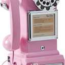 Ryan Bros. American Retro 1950's Payphone with Coin Bank Wall-Mount Corded Phone (Pink)