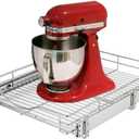 DINDON Pull Out Cabinet Organizer (14" W x 21" D), Pull Out Drawers for Kitchen Cabinets, Cabinet Pull Out Organizer 1 Tier Heavy-Duty Slide Out Shelf Wire Basket for Base Cabinet, Chrome